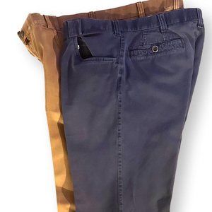 Meyer-Hosen Cotton Men's Straight Leg Pants, US 34W/36L, 2 pairs, 2 Colors